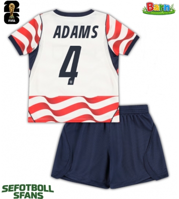 Förenta stater Tyler Adams #4 Hemmaställ Barn VM 2026 Kortärmad (+ Korta byxor)